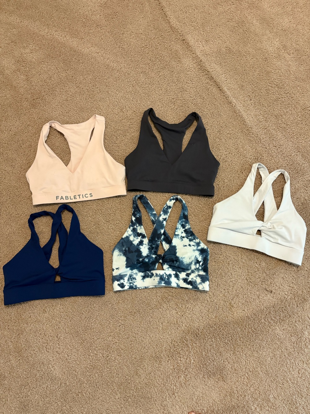 Set of 5 Fabletics Women's Sports Bra